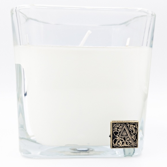 2 Aromatique White Teak & Moss Glass Cube Candles - Picture 2 of 6